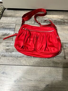MZ Wallace | Red nylon Paige shoulder bag crossbody travel bag